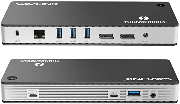 thunderbolt 3 docking station with dual 4k video output for windows & mac